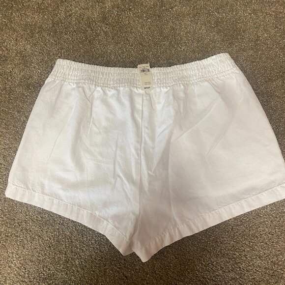 Aerie Boardwalk Shorts Womens Large White High Rise Elastic Waist Zip Pockets - Picture 10 of 10